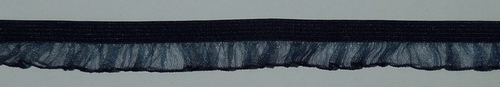 Rucheselastiek+Organzakant 15-16mm (50 m), Donkerblauw